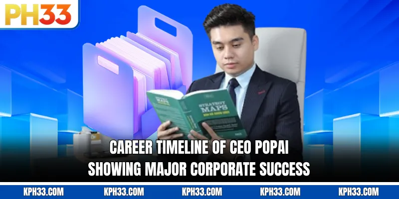 Career timeline of CEO POPAI showing major corporate success